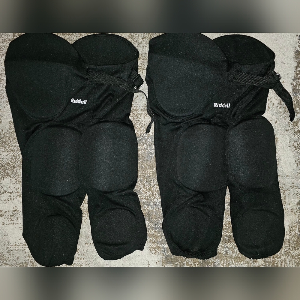 2 Riddell Kids Black Padded Football Girdle Pants